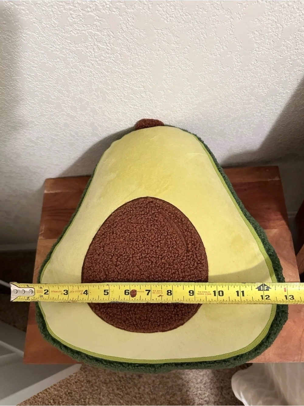 Green Brown Plush Avocado Decor Decorative Plushie Throw Accent Pillow
